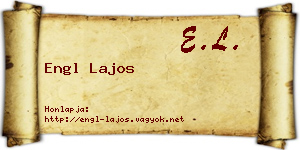 Engl Lajos névjegykártya
